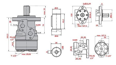 Motor hidráulico MR 200