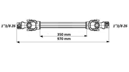 ECO CARDAN 970mm 70-110HP S LAMELLOU - rozmery