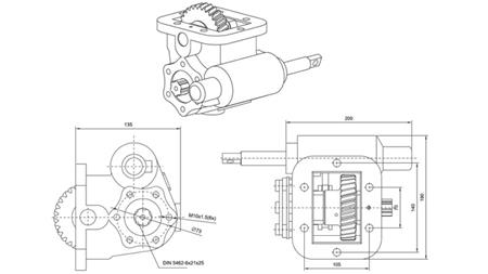 Mõõdud HÜDRAULISE PUMPA DRIVE - ZF- MB 800 KÜLJES