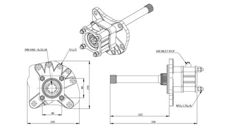 Rozmery HYDRAULICKÉHO ČERPADLA - MERCEDES AXOR 1