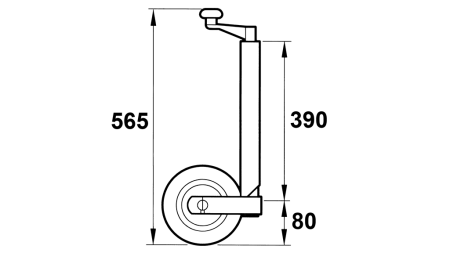 POTPORNA NOGA AUTO PRIKOLICE 190mm 75kg