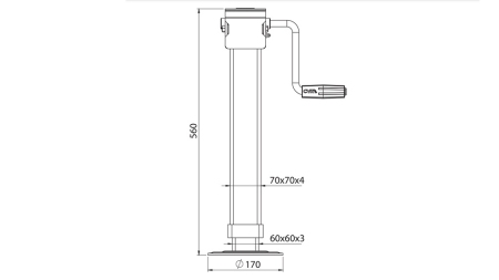 KEERMEGA TOETUSJALG 300mm - 3.000kg