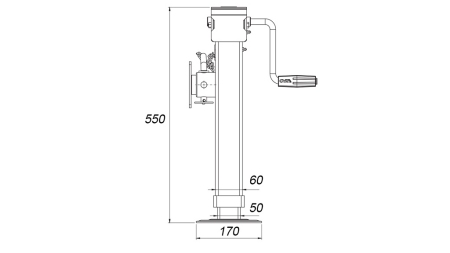 GEWINDE STØTTEBEN MED FLANGE 350mm - 1.000kg