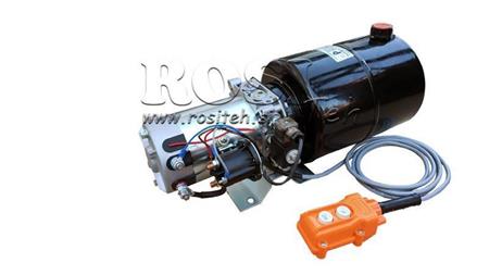 MINI HYDRAULISK AGGREGAT 24V DC - 2.2kW = 2.1cc - 8 lit - enkelt retningssamling (metal)