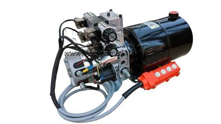MINI HYDRAULISK AGGREGAT 12V DC - 1.6kW = 2.1cc - 8 lit - 2x bidirektionel samling (metal)