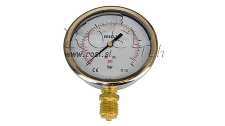 MANOMEETER DN100 VERTIKAALNE 0 - 160 BAR - 1/2