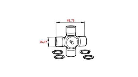 KRYDS F-26,97X81,75 TIL ECO CARDAN 910mm 30-75HK OG 890mm 30-75HK