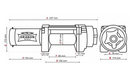12 V ELEKTRILINE WINCH DWH 4500 HD - 2041 kg - SÜNTEETILINE KÖIS