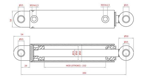 HYDRAULICKÝ ŘÍDÍCÍ CYLINDR FIAT-NEW HOLLAND OEM-5189887, 5165140, 5190908