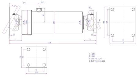 TELESKOPCYLINDER 4 TRIN  1050MM K4B-10T