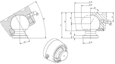 BALL FOR TELESCOPIC CYLINDER Φ 55 MAX. 15 TON