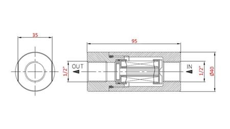 FILTRE DE PRESSION HYDRAULIQUE 1/2 - 30u - 20LIT - 220bar