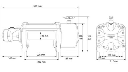 HÜDRAULILINE WINCH DWHI 16000 HD - 7257 kg