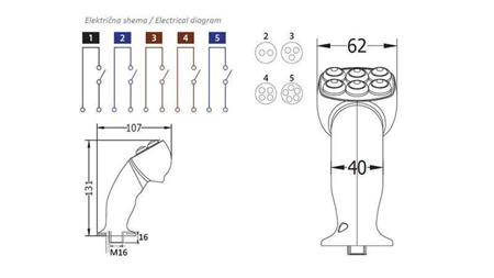 MANGO DE CONTROL REMOTO ROSI JOYSTICK - 5 BOTONES