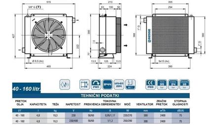 OLIEKØLER AC 230V HY03801 40-160 LIT