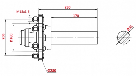 PUSIAŠIS 3000 KG L.250 MM