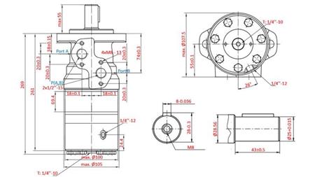 HYDROMOTOR B/MR 400 - MED BREMSER