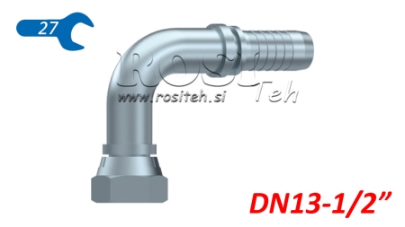 HÜDRAULILINE ÜHENDUS BSP NAINE ELBOW 90° DN13-1/2