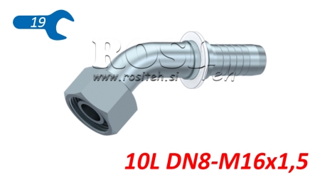 HÜDRAULINE ÜHENDUS DKOL 10 L NAISE ELBOW 45 DN8-M16X1,5