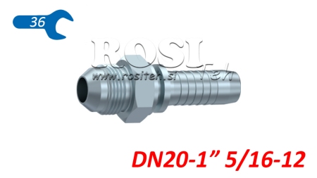 HYDRAULISK ANSLUTNING AGJ JIC74° HANE DN20-1” 5/16-12