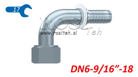 HYDRAULISK ANSLUTNING DKORFS HON ELBOW 90° DN6-9/16-18