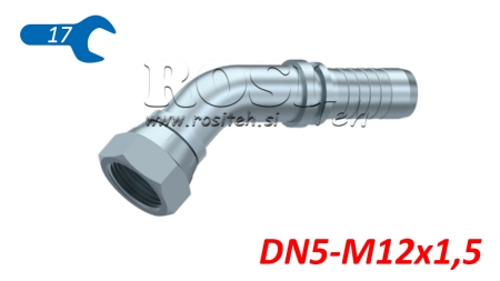 HÜDRAULINE ÜHENDUS BSP NAINE KURV 45° DN5-M12X1,5