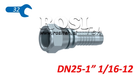 HÜDRAULILINE ÜHENDUS DKJ JIC74° NAINE DN25-1 1/16-12