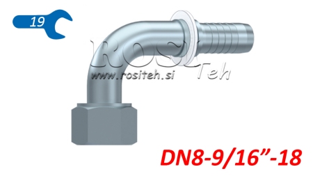 HYDRAULISK ANSLUTNING DKORFS HON ELBOW 90° DN8-9/16-18