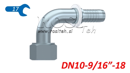 HYDRAULISK ANSLUTNING DKORFS HON ELBOW 90° DN10-9/16-18