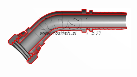 HÜDRAULINE ÜHENDUS BSP NAINE KURV 45° DN5-M12X1,5