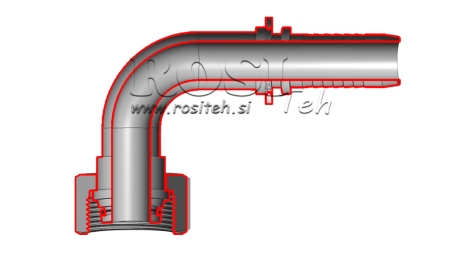 HYDRAULISK ANSLUTNING DKORFS HONA VINKEL 90° DN10-11/16-16