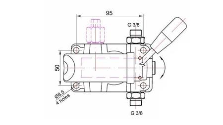 BOMBA MANUAL 12CC -DD- DOBLE DIRECCIÓN - dimensiones