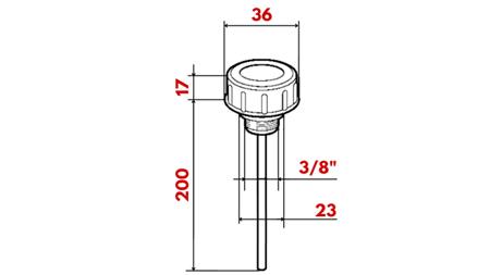 FILLING PLUG 3/8 WITH LEVEL ROD AND BREATHER