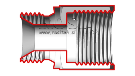 HÜDRAULILINE ADAPTER PIKENDATUD MEES-NAINE 3/4