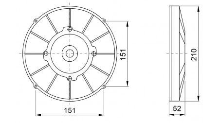 VENTILATOR AXIAL 190MM PULLING 24V
