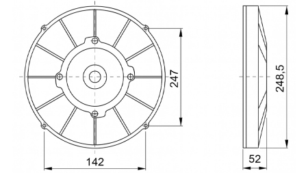 AXIAL FAN 255MM PUSH 24V