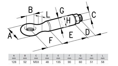 Forgó vontatóhorog átmérő 52 14000/3000KG