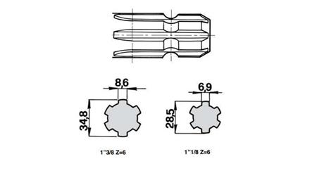 CARDAN-ADAPTER 1''3/8 kuni 1''1/8