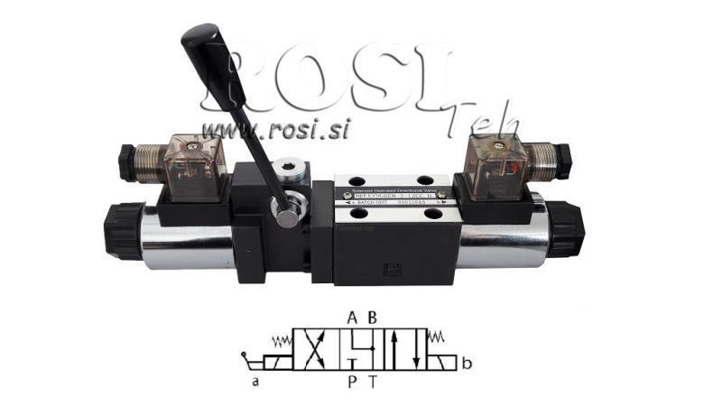 HYDRAULISK MANUEL OG ELEKTROMAGNETISK VENTIL CETOP 12/24/230V N6
